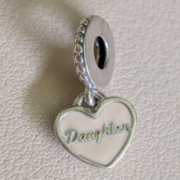 Pandora Sterling Silver Charm - Daughter - You are Always In My Heart - Picture 1 of 3